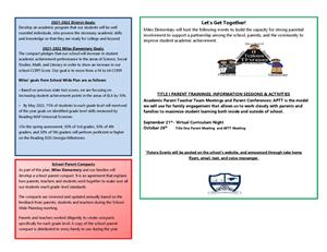 Parent and Family Engagement Plan 2021-2022 page 2